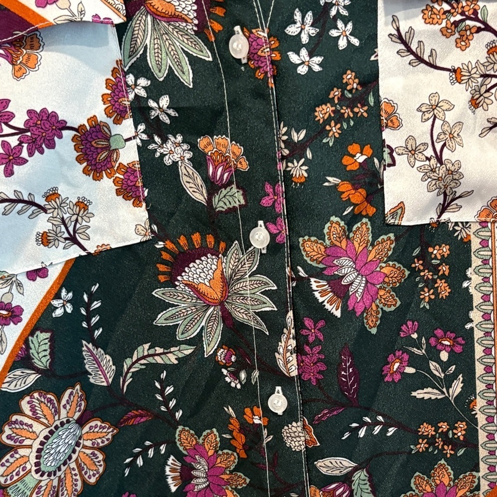 23 ptp Calvin Klein Multicolor Floral Blouse farm rio vibes! - Picture 5 of 9